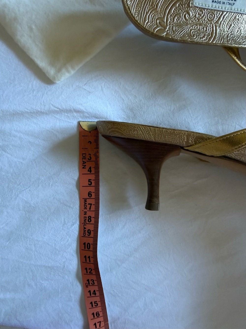 Vintage Prada Metallic Gold Strappy Kitten heels mules/Sandals, size 39.5 - Picture 12 of 14